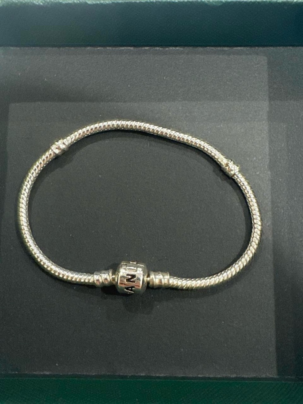 Pandora Silver Chain Bracelet with Logo Barrel Clasp